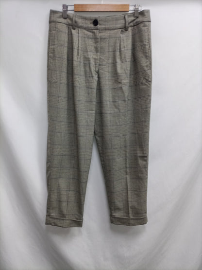 MONOPRIX FEMME. Beige houndstooth pants T.42