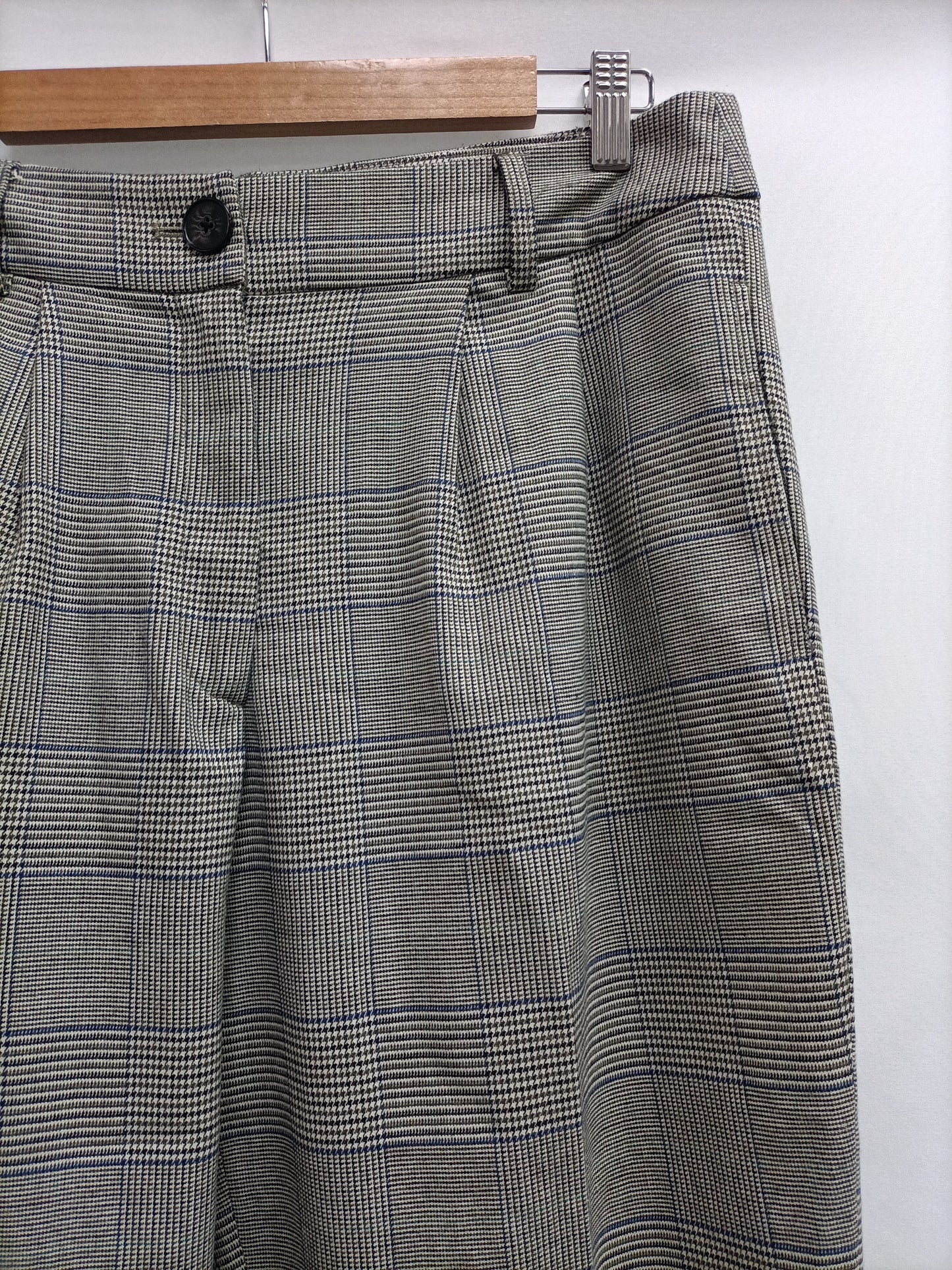 MONOPRIX FEMME. Beige houndstooth pants T.42
