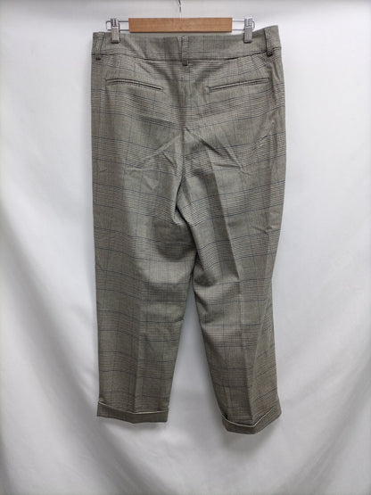 MONOPRIX FEMME. Beige houndstooth pants T.42