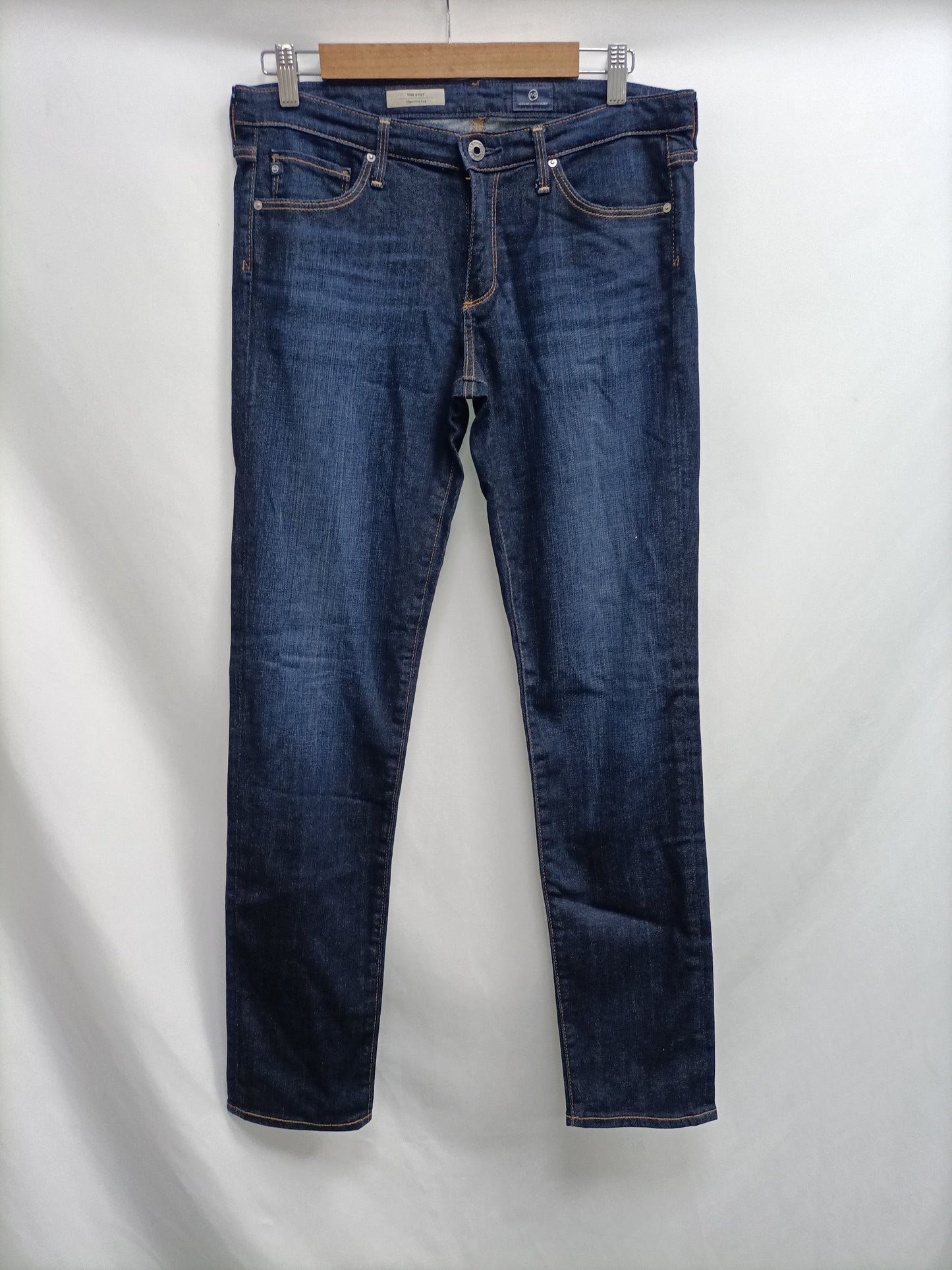 ADRIANO GOLDSHMIED. Dark denim trousers, size 40
