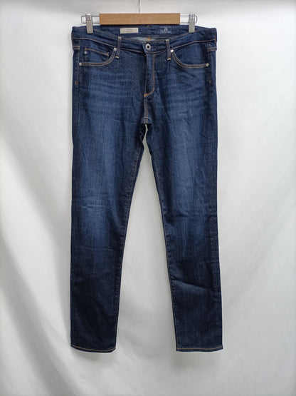 ADRIANO GOLDSHMIED. Dark denim trousers, size 40