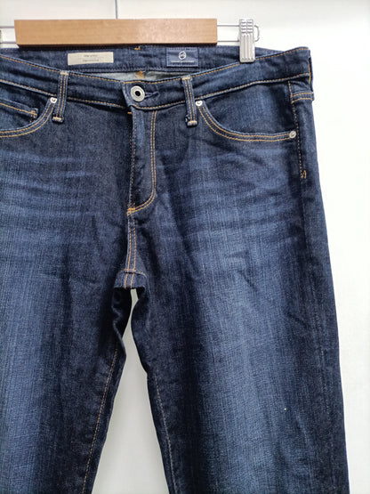 ADRIANO GOLDSHMIED. Dark denim trousers, size 40