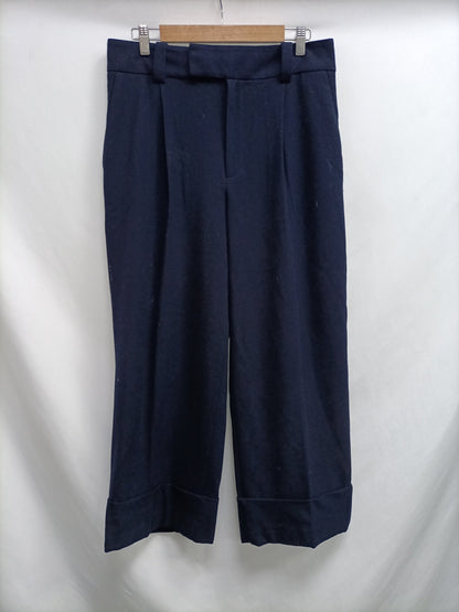 ZARA. Pantalón azul ancho T.l