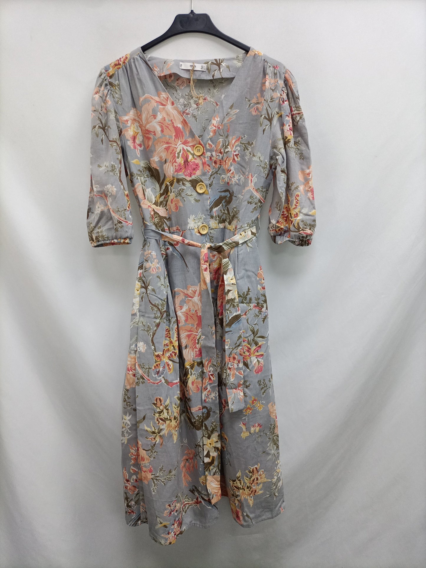 MANGO. Vestido midi flores T.s