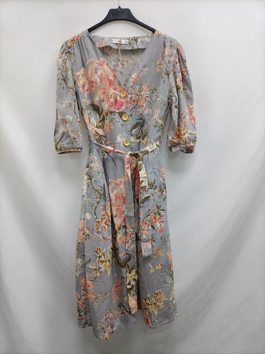 MANGO. Vestido midi flores T.s