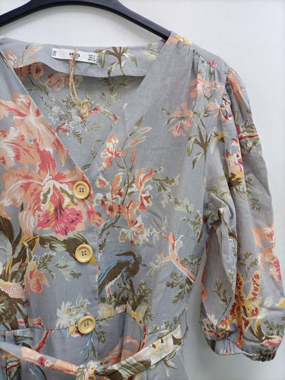 MANGO. Vestido midi flores T.s