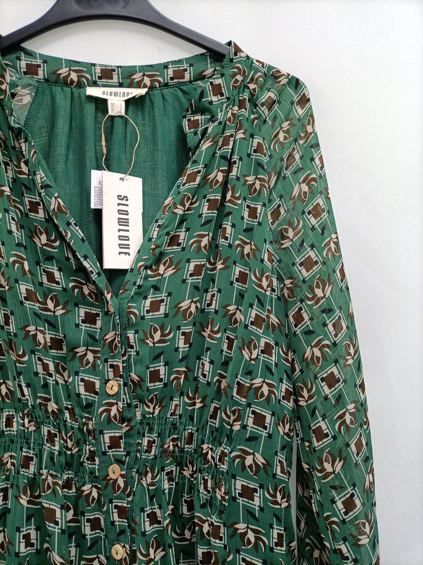 SLOWLOVE. Vestido largo verde T.m