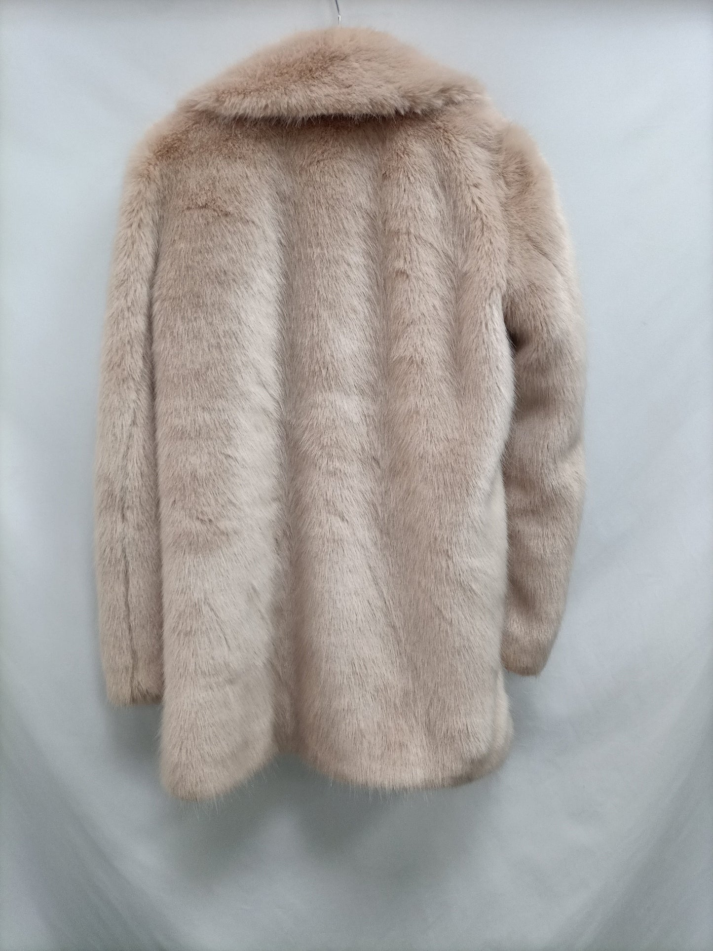 ZARA. Abrigo pelo beige T.s