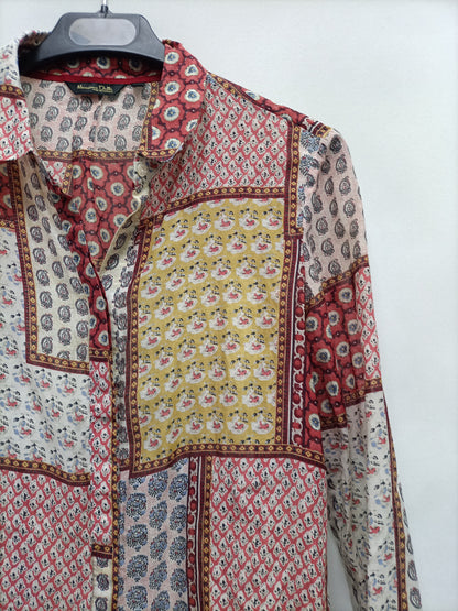 MASSIMO DUTTI. Blusa fluida multiestampado T.36