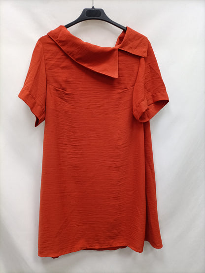 OTRAS. Vestido fluido teja T.u(s)