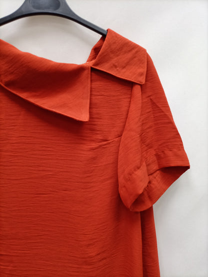 OTRAS. Vestido fluido teja T.u(s)