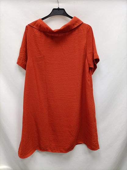 OTRAS. Vestido fluido teja T.u(s)