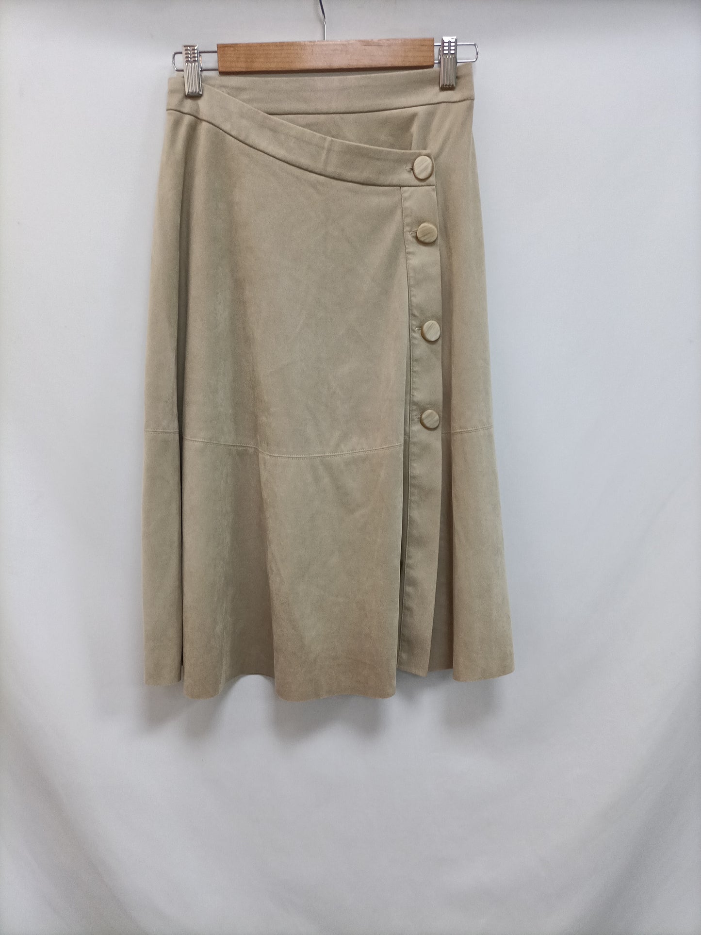 ZARA. Falda antelina botones T.xs
