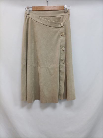 ZARA. Falda antelina botones T.xs