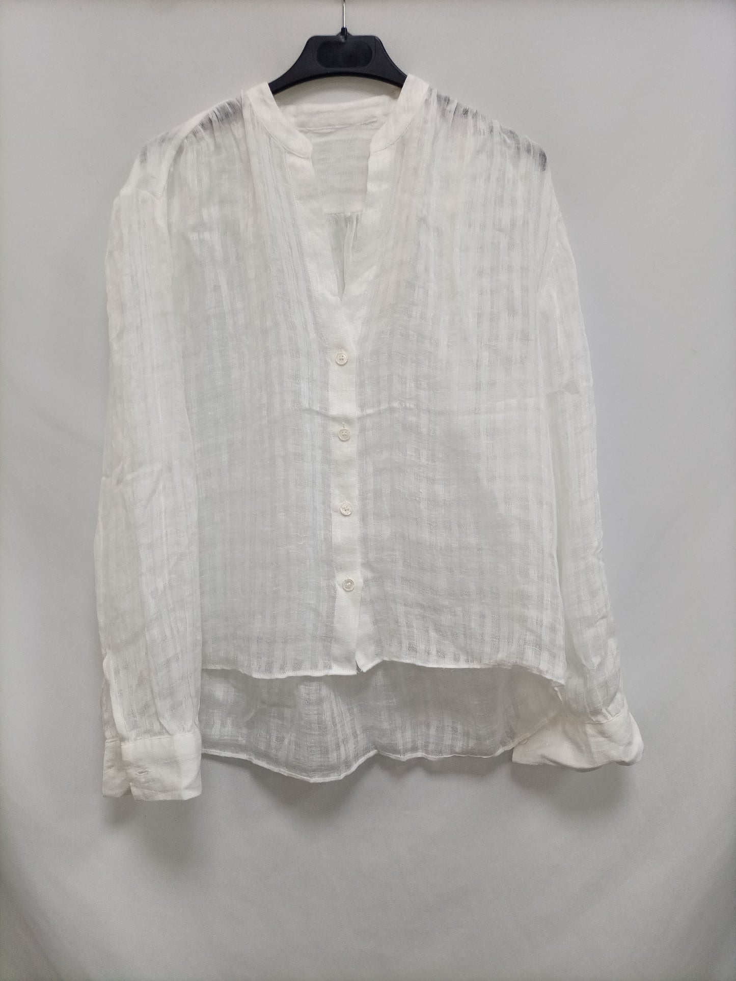 OTRAS. Blusa blanca semitransparente T.u(s)