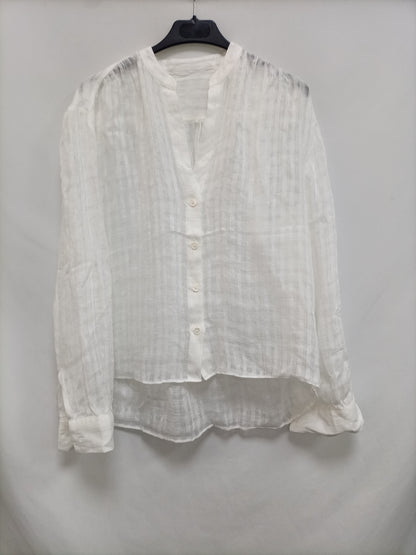 OTRAS. Blusa blanca semitransparente T.u(s)
