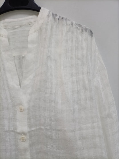 OTRAS. Blusa blanca semitransparente T.u(s)