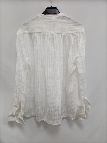 OTRAS. Blusa blanca semitransparente T.u(s)