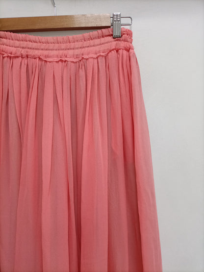 SKIRT. falda midi fluida rosa claro Tu(s/m)