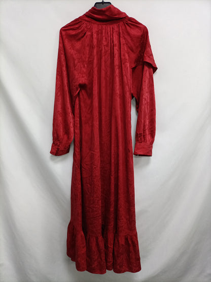 MASSCOB. Vestido burdeos estampado T.xs