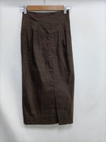 CORTANA. Falda midi marrón T.36