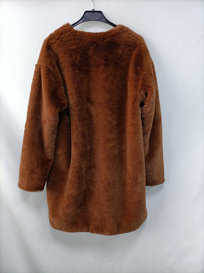 PULL&BEAR. Abrigo camel pelo  T.m