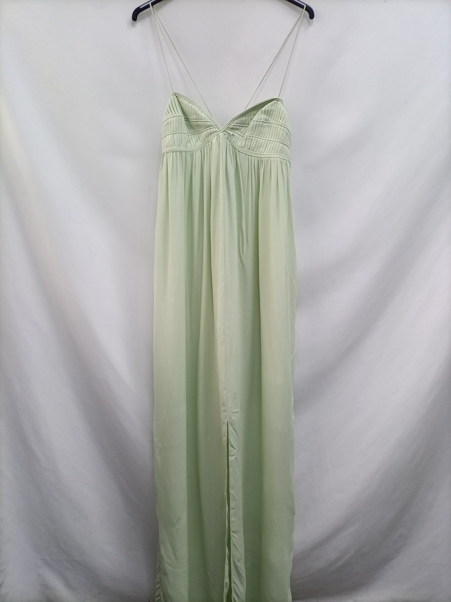 MANGO. Vestido largo verde T.m