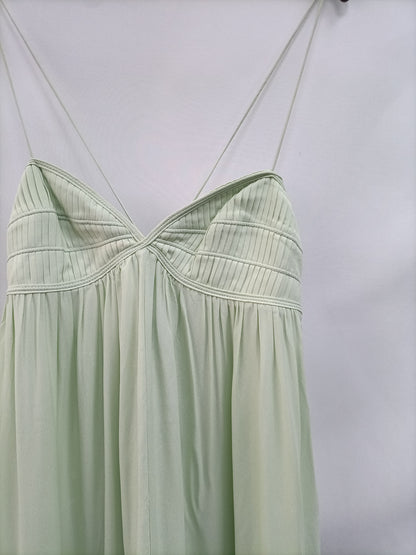 MANGO. Vestido largo verde T.m