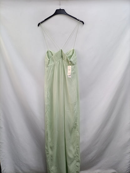 MANGO. Vestido largo verde T.m
