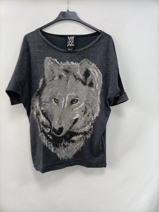 OTRAS.Camiseta gris lobo. T.S