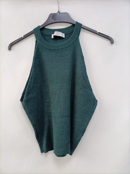 PULL&amp;BEAR.Top green knit TL (S/M)