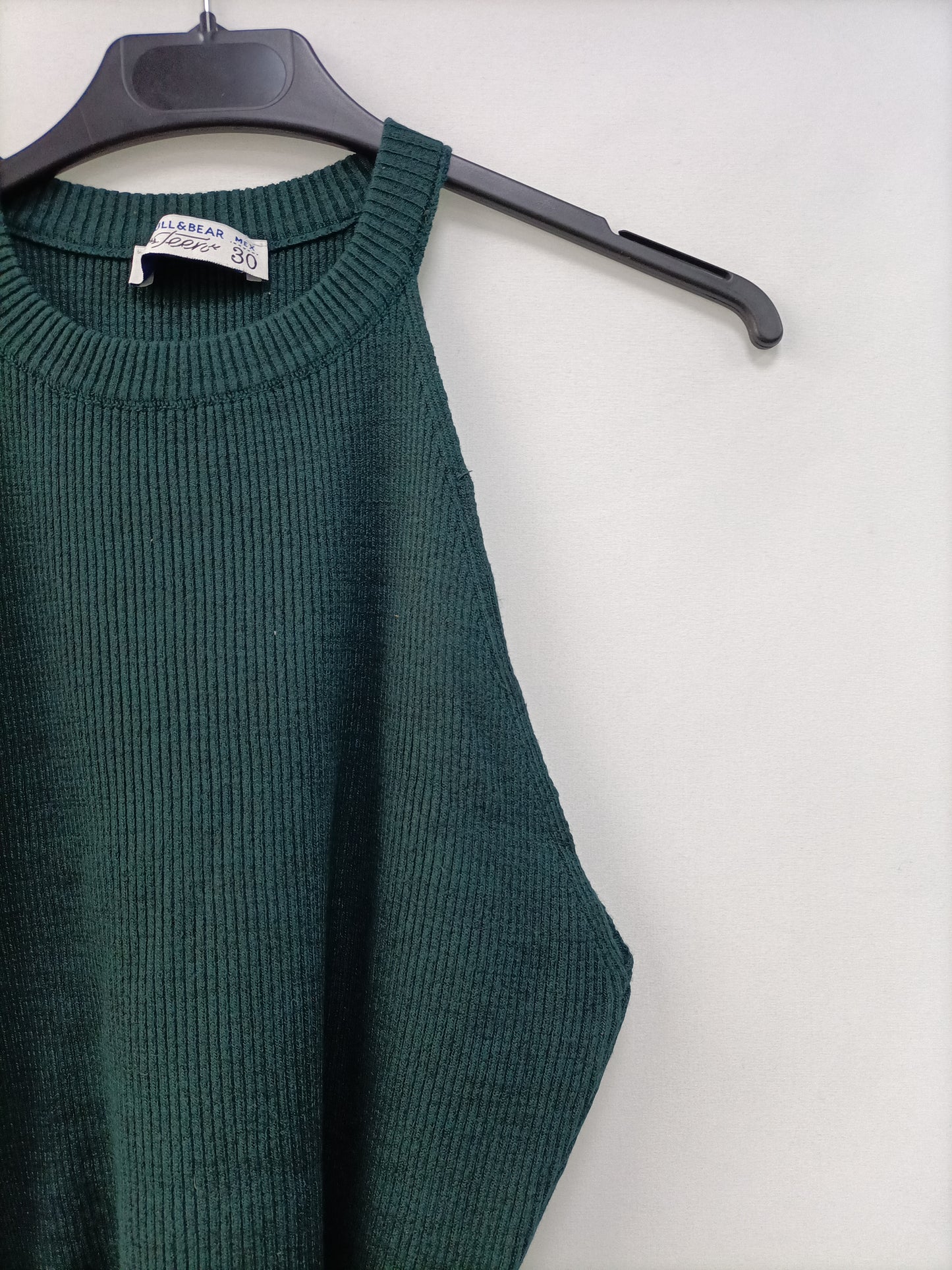 PULL&amp;BEAR.Top green knit TL (S/M)