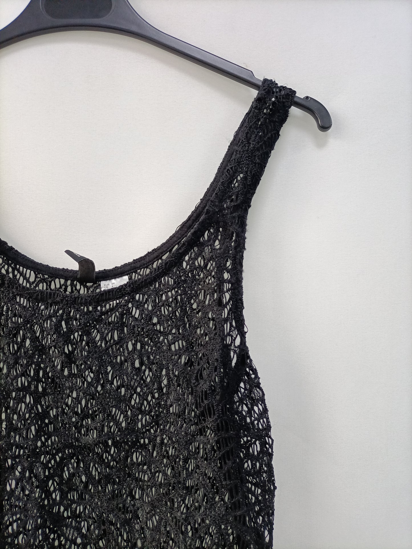 H&M.Top negro encaje T.34