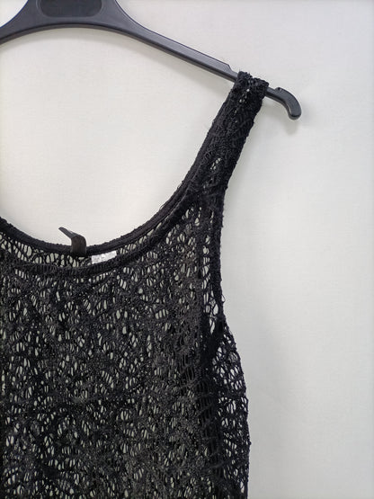 H&M.Top negro encaje T.34