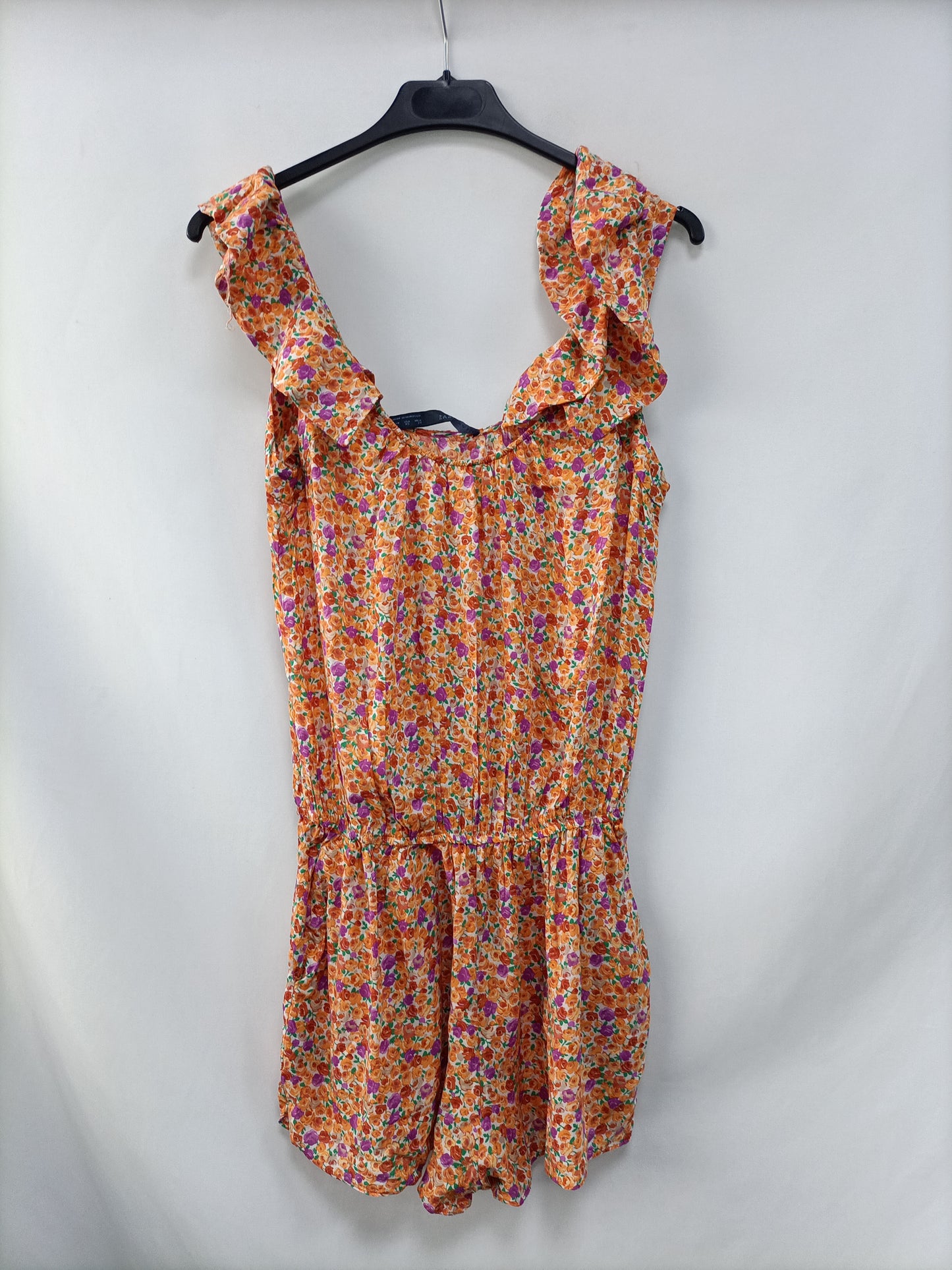 ZARA.Mono corto flores T.XS