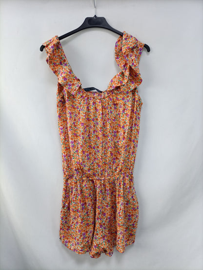 ZARA.Mono corto flores T.XS