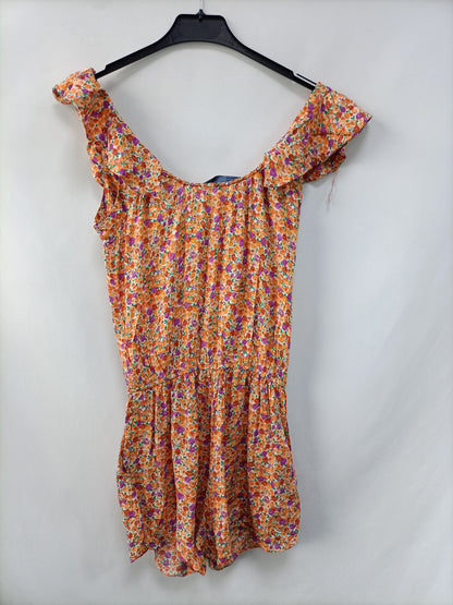 ZARA.Mono corto flores T.XS