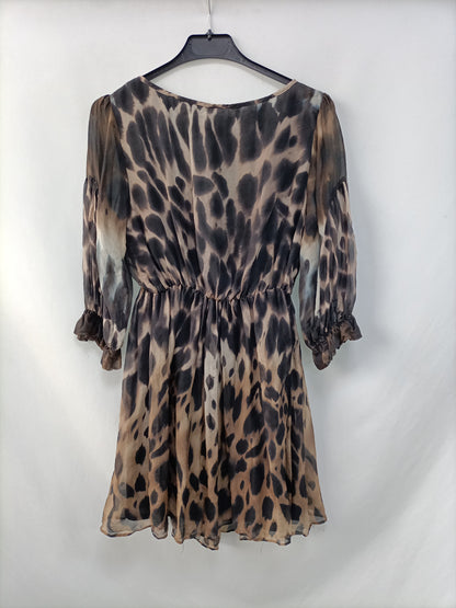 ZARA.Vestido corto animal print T.S