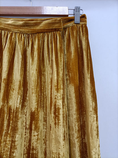 MASSCOB. Falda midi terciopelo T.34