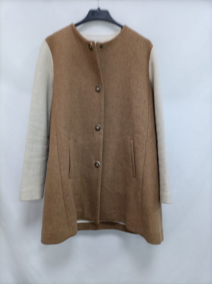 PAUL&amp;JOE. Two-tone pale coat, size 36