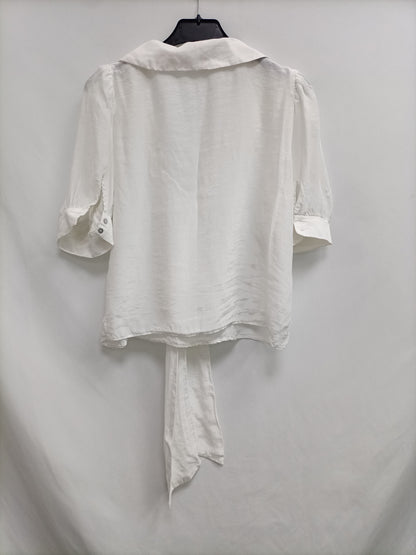 ZARA. Blusa blanca lazada T.s