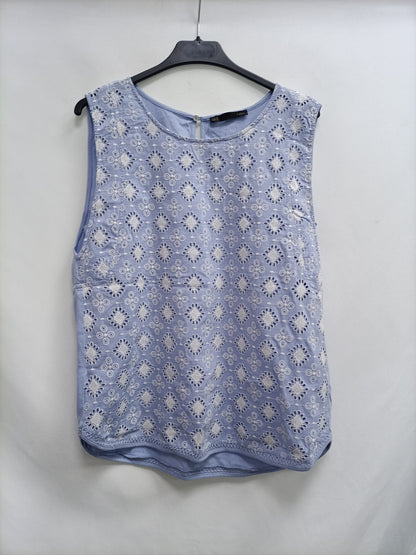 SFERA. Blue embroidered top Tm