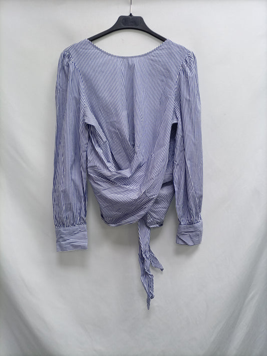 ZARA. Striped blouse with back TM