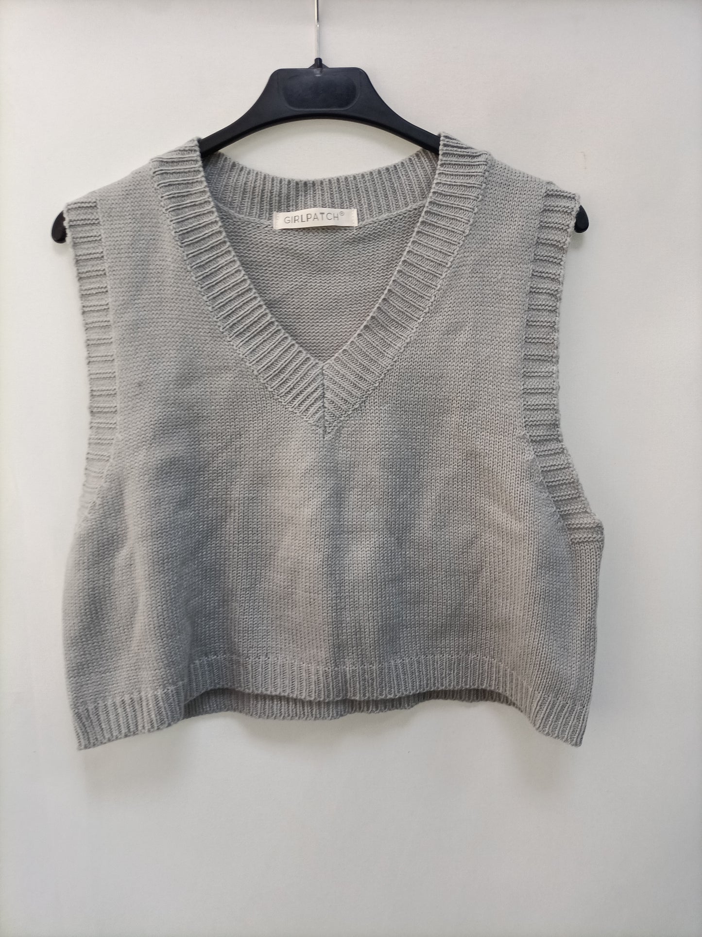GIRLPATCH. Top punto gris T.s