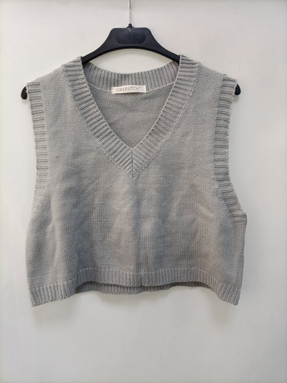 GIRLPATCH. Top punto gris T.s