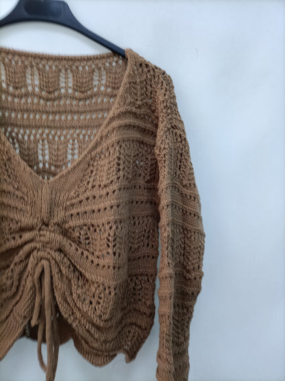 OTRAS. jersey camel fruncido T.u(s)