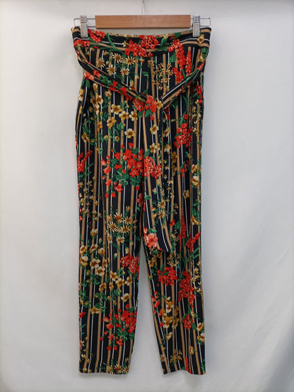 ZARA. Pantalón fluido flores T.s