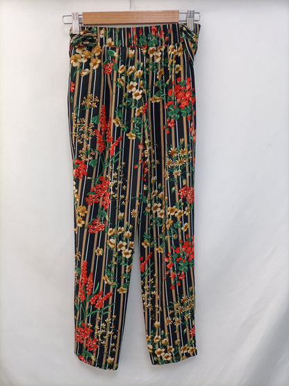 ZARA. Pantalón fluido flores T.s