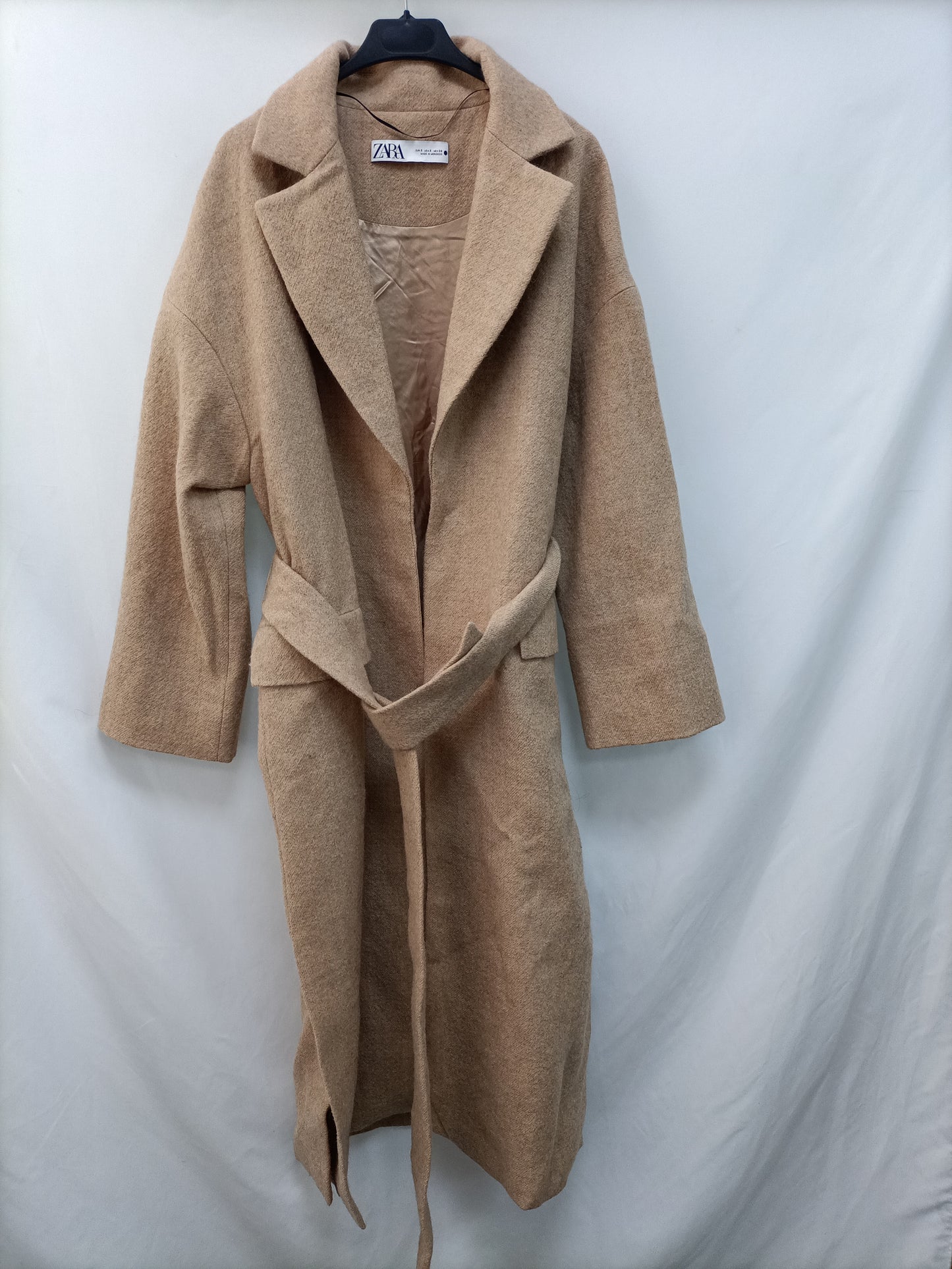 ZARA. Long beige cloth coat Ts