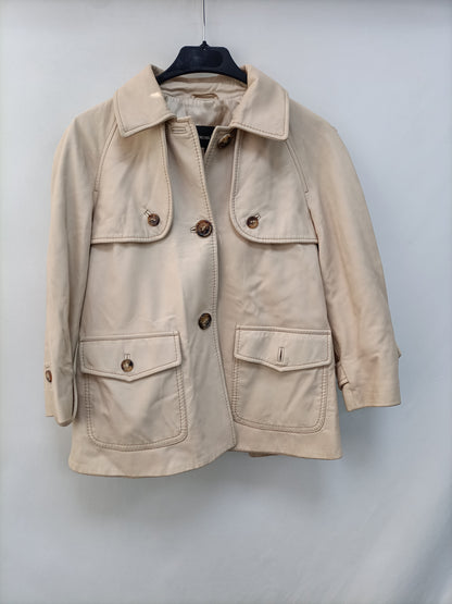 PEDRO DEL HIERRO. Chaqueta piel beige T.s (TARA)